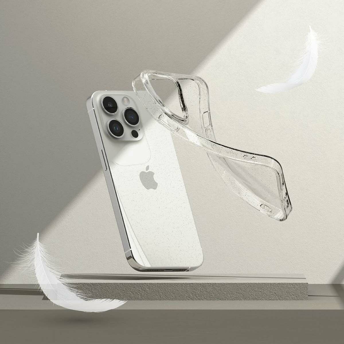 Kép 5/11 - Ringke iPhone 15 Pro Max vékony csillámos átlátszó tok