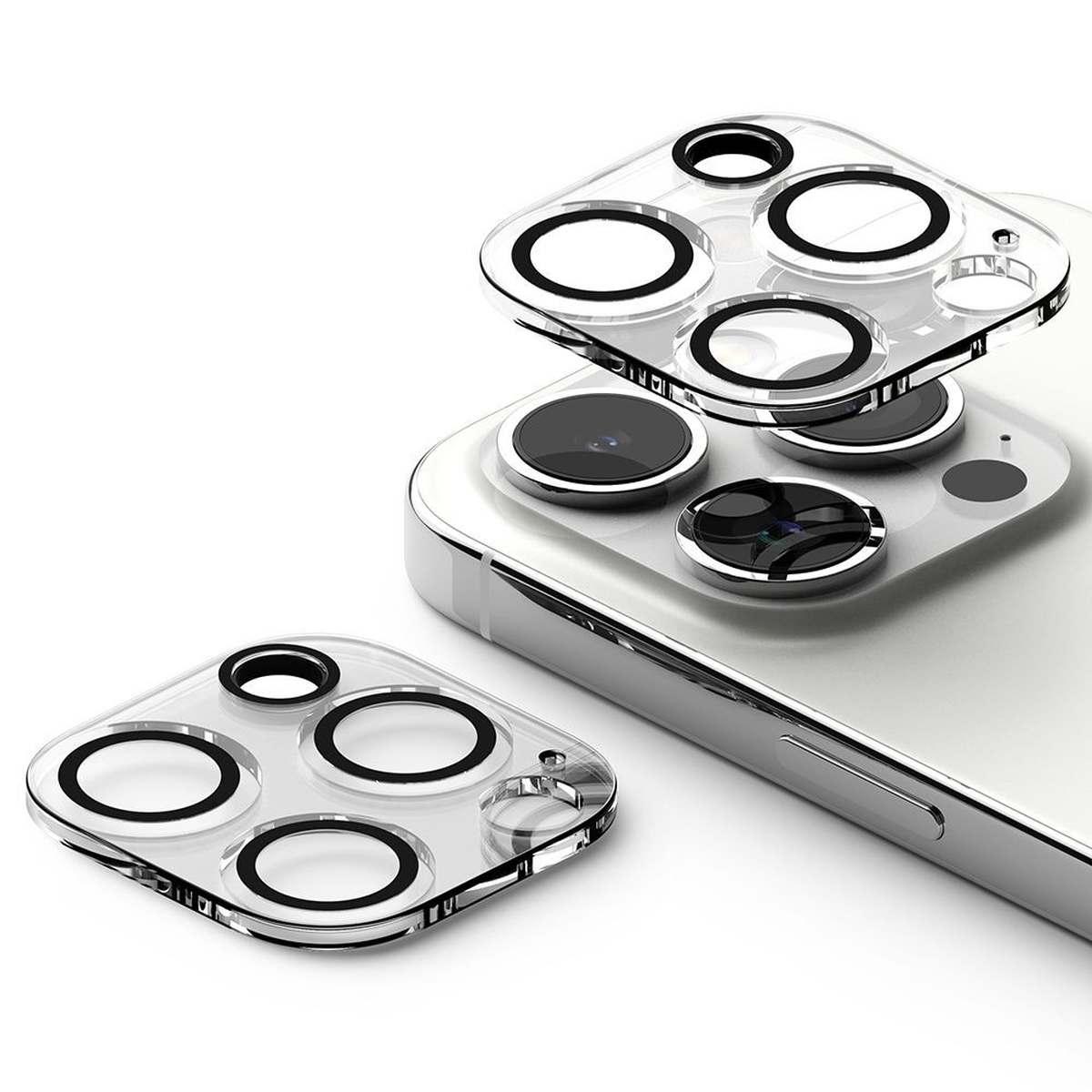 Kép 2/11 - Ringke iPhone 15 Pro Max Camera Styling kamera sziget védő edzett üveg (2db), átlátszó