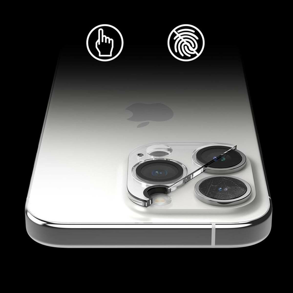 Kép 6/11 - Ringke iPhone 15 Pro Max Camera Styling kamera sziget védő edzett üveg (2db), átlátszó