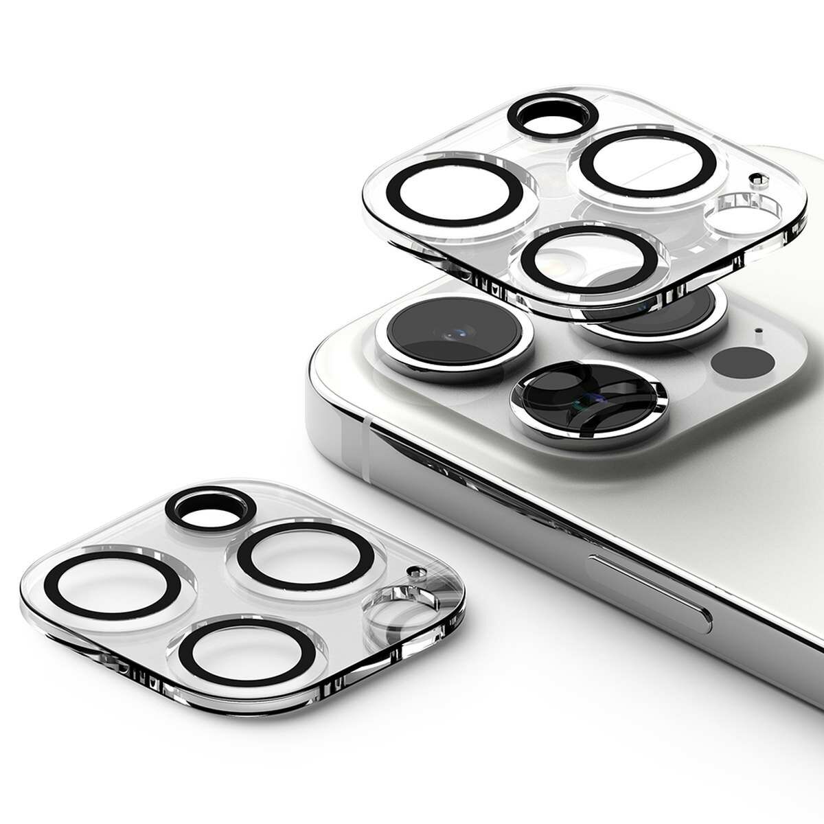 Kép 2/15 - Ringke iPhone 15 Pro Camera Styling kamera sziget védő edzett üveg (2db), átlátszó