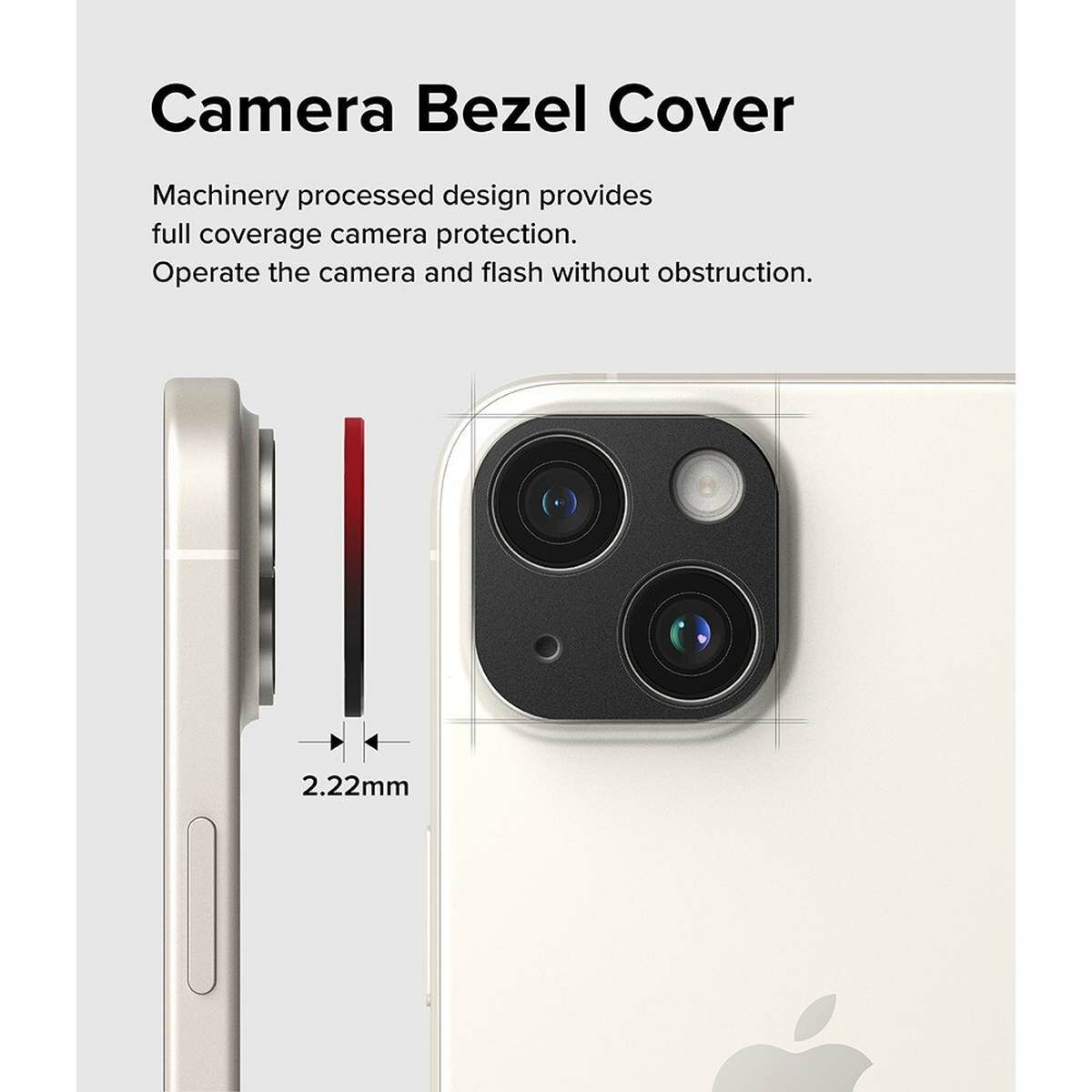 Kép 13/15 - Ringke iPhone 15 / 15 Plus Camera Styling kamera sziget védő, aluminium ötvözet, fekete