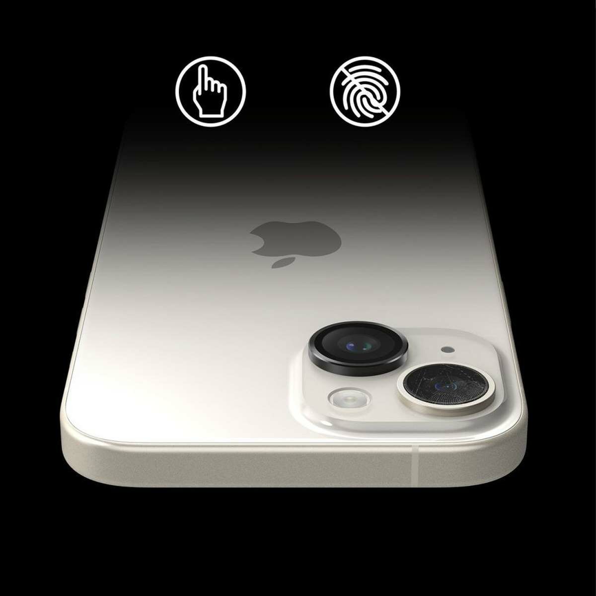 Kép 7/11 - Ringke iPhone 15 / 15 Plus kamera lencse védő, aluminium ötvözet, átlátszó/fekete
