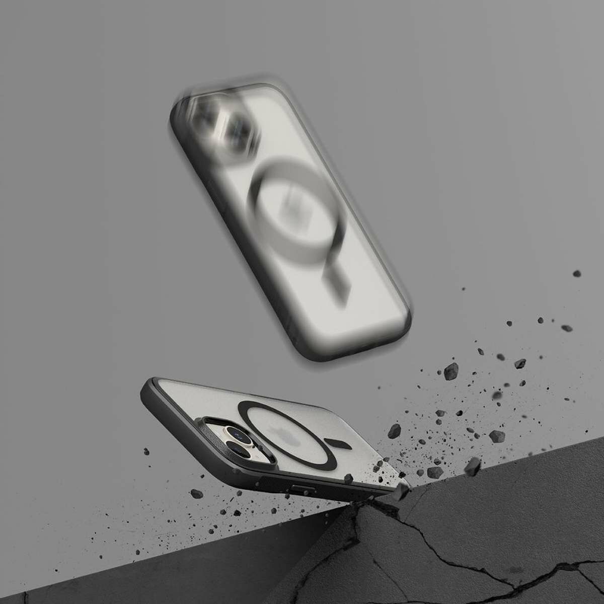 Kép 8/12 - Ringke iPhone 15 Fusion Bold mágneses matt átlátszó/fekete tok