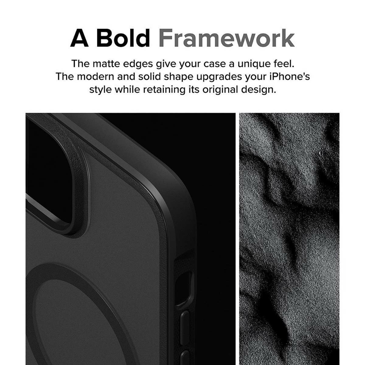 Kép 11/15 - Ringke iPhone 15 Plus Fusion Bold mágneses matt átlátszó/fekete tok