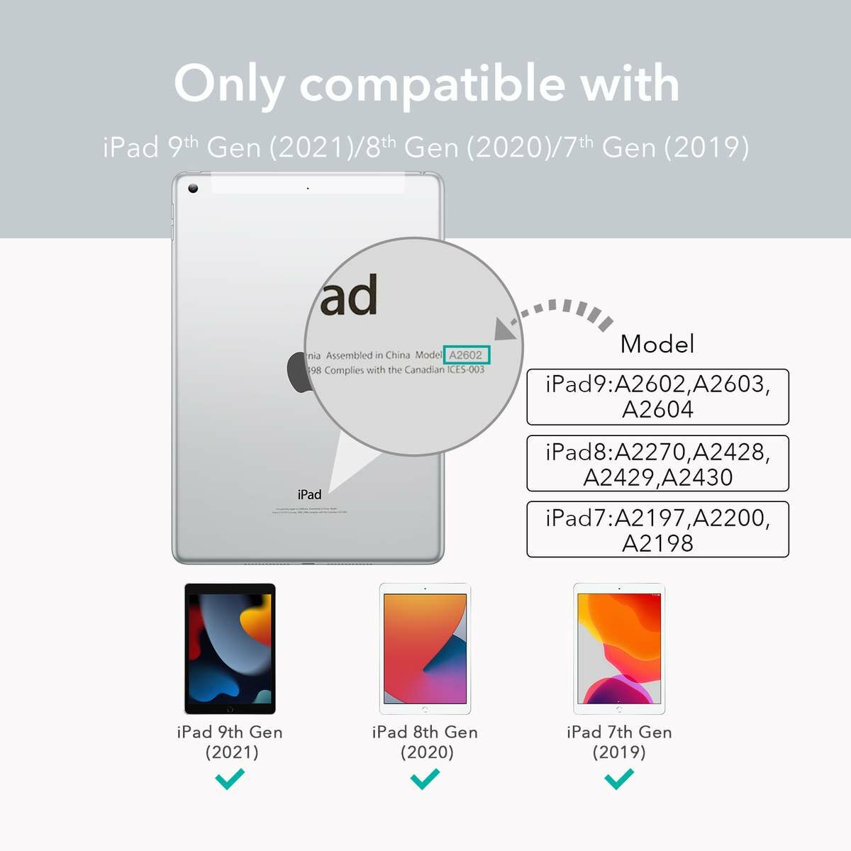 ESR iPad 10.2 tok, Ascend Trifold, ezüst/szürke