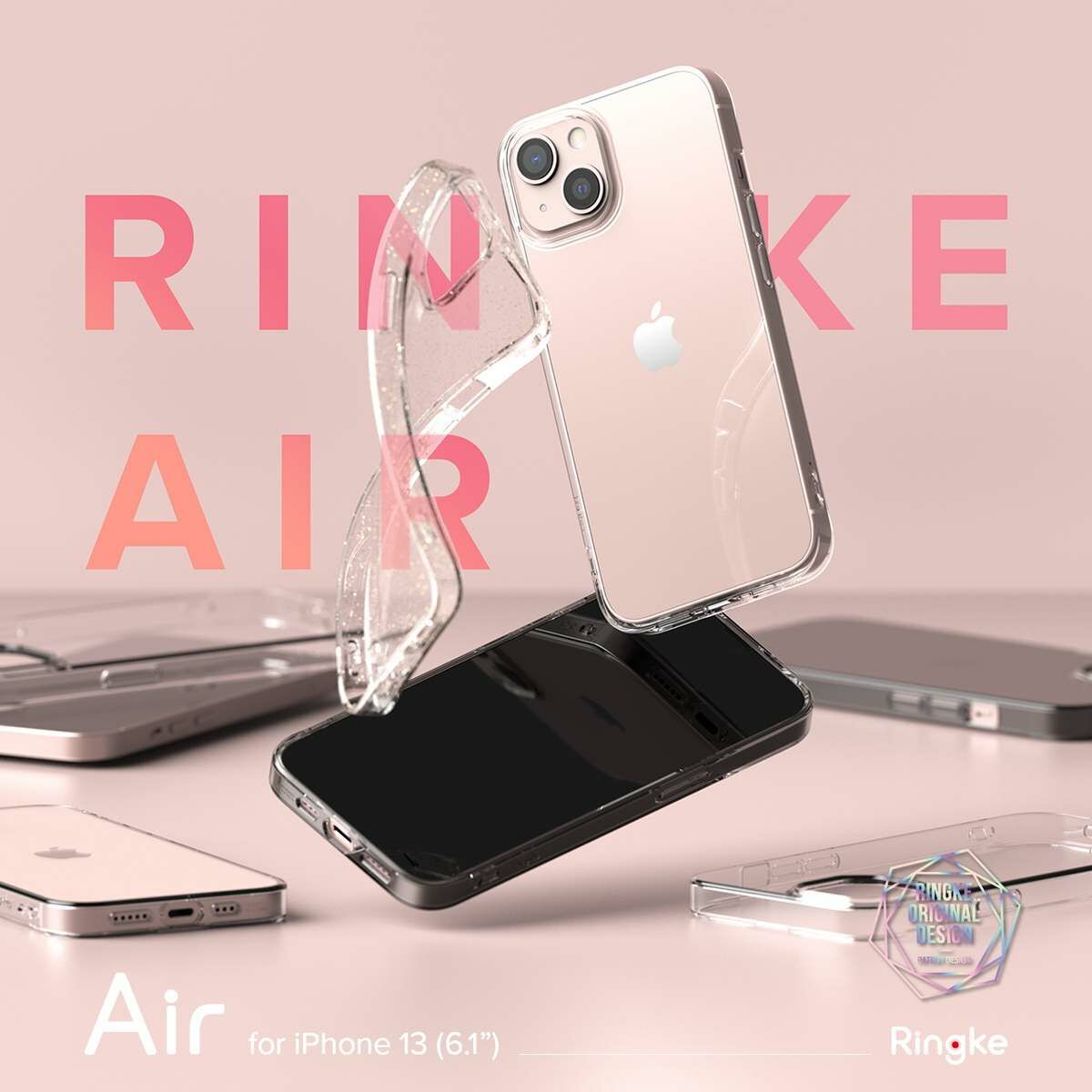 Kép 9/18 - Ringke iPhone 13 tok, Air, Csillogós átlátszó