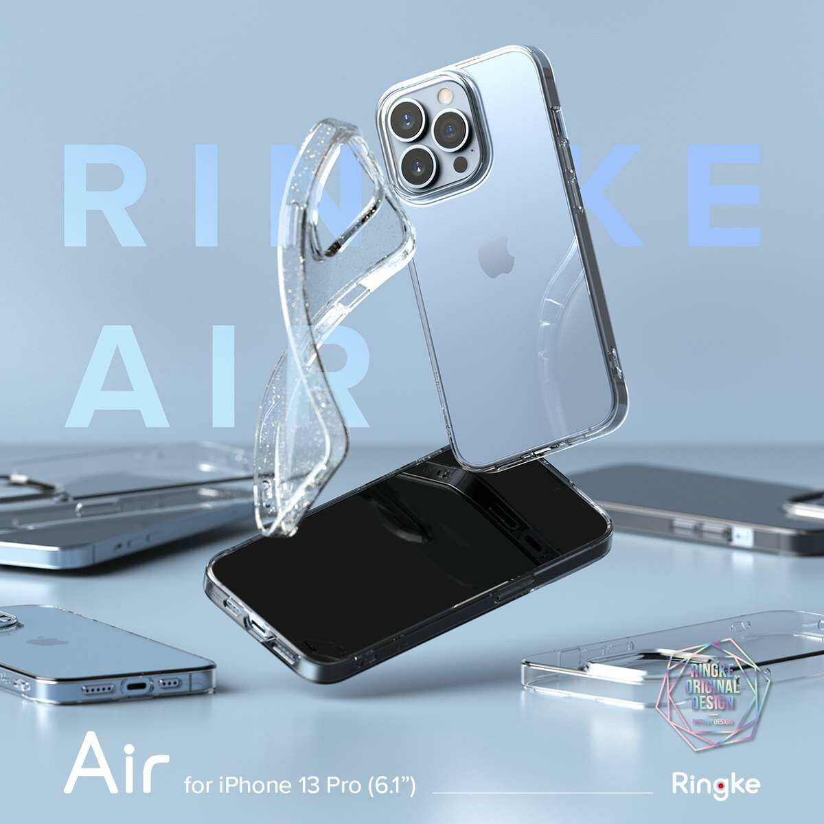Kép 18/18 - Ringke iPhone 13 Pro tok, Air, Füst fekete