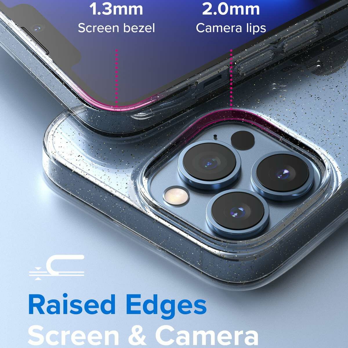 Kép 7/18 - Ringke iPhone 13 Pro tok, Air, Csillogós átlátszó