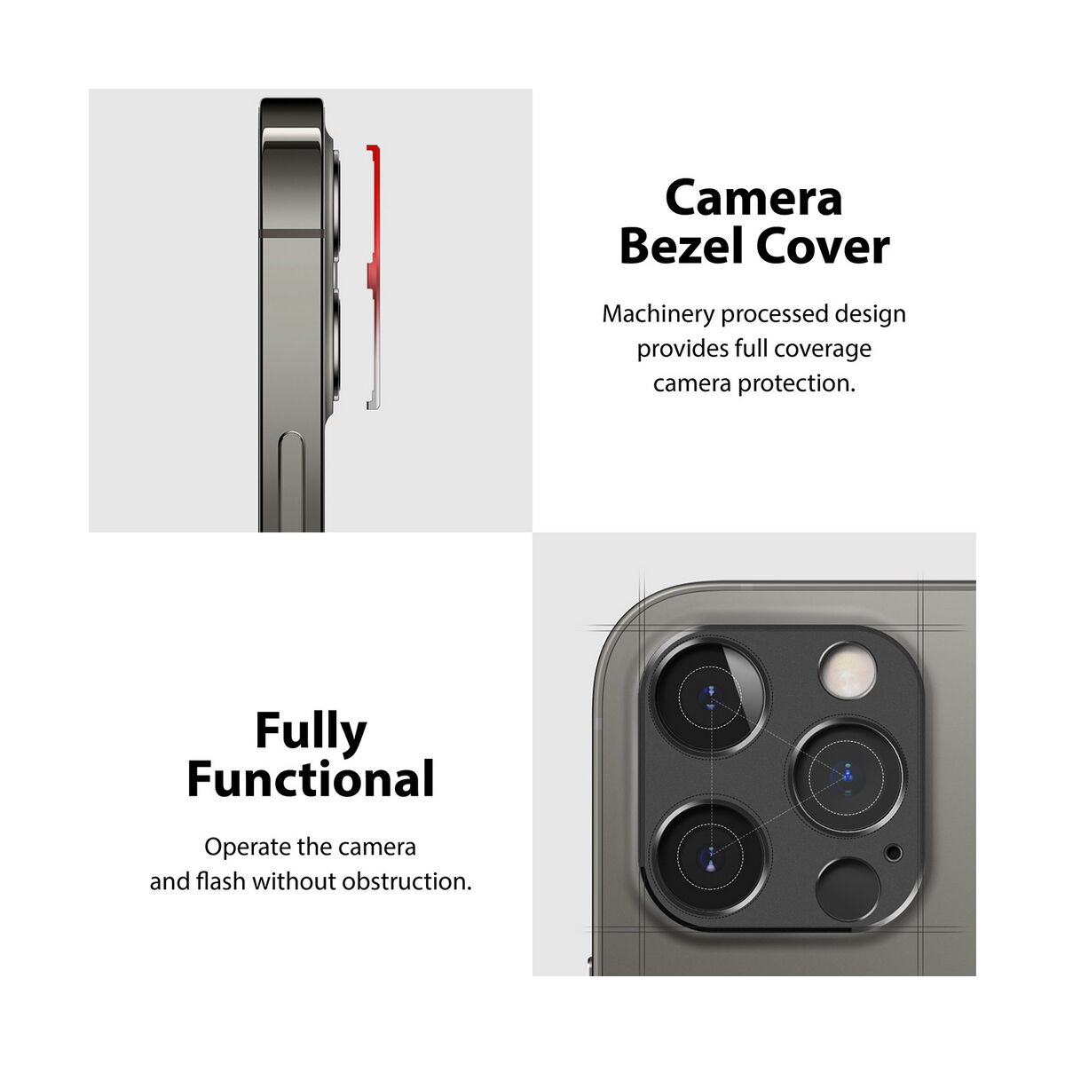 Kép 6/10 - Ringke iPhone 12 Pro, Camera Stlying, kamera sizget védő keret, Ezüst