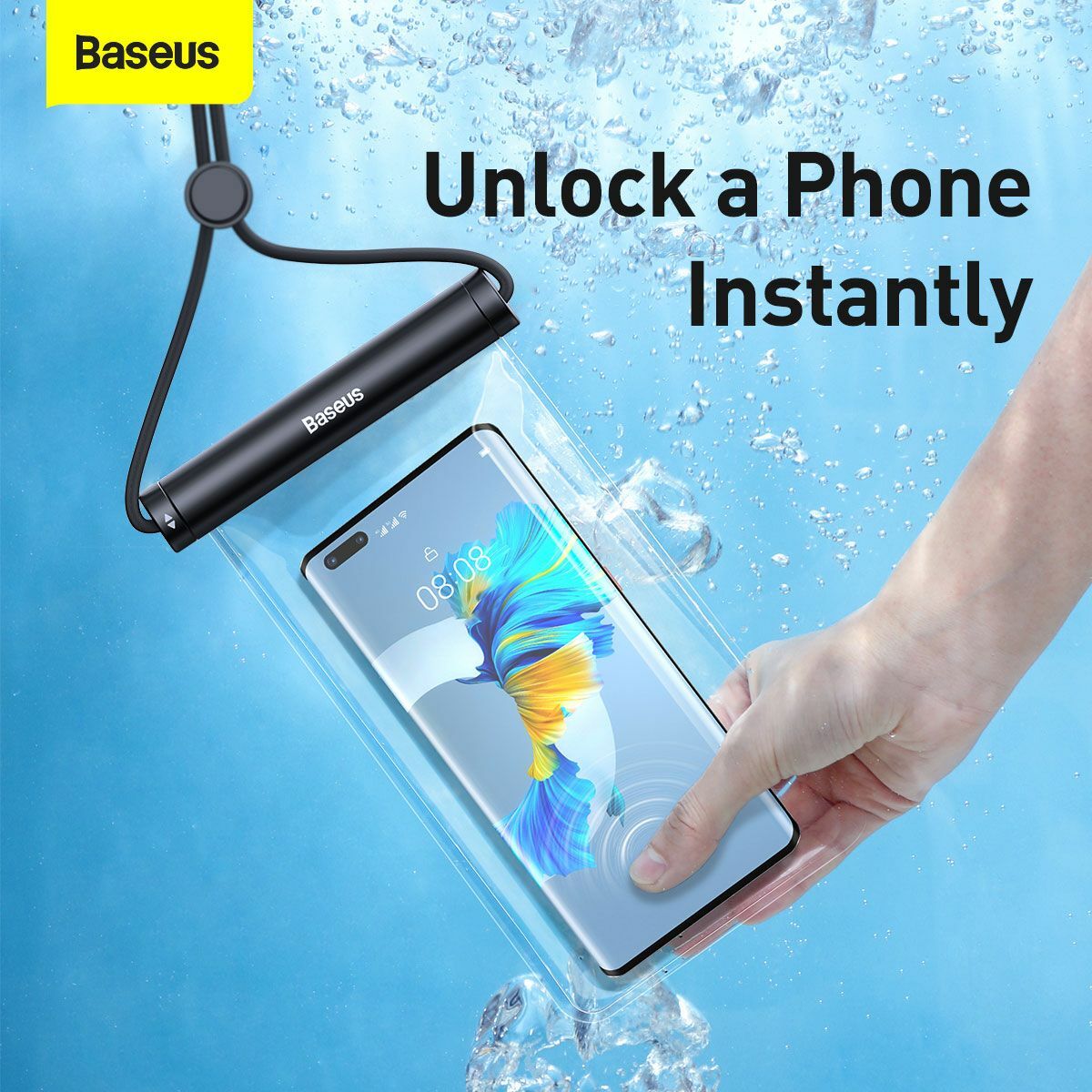 Kép 13/13 - Baseus mobiltelefon tok, Cylinder Slide-cover, vízálló, max 7,2 inch méretig, fekete (ACFSD-E01)