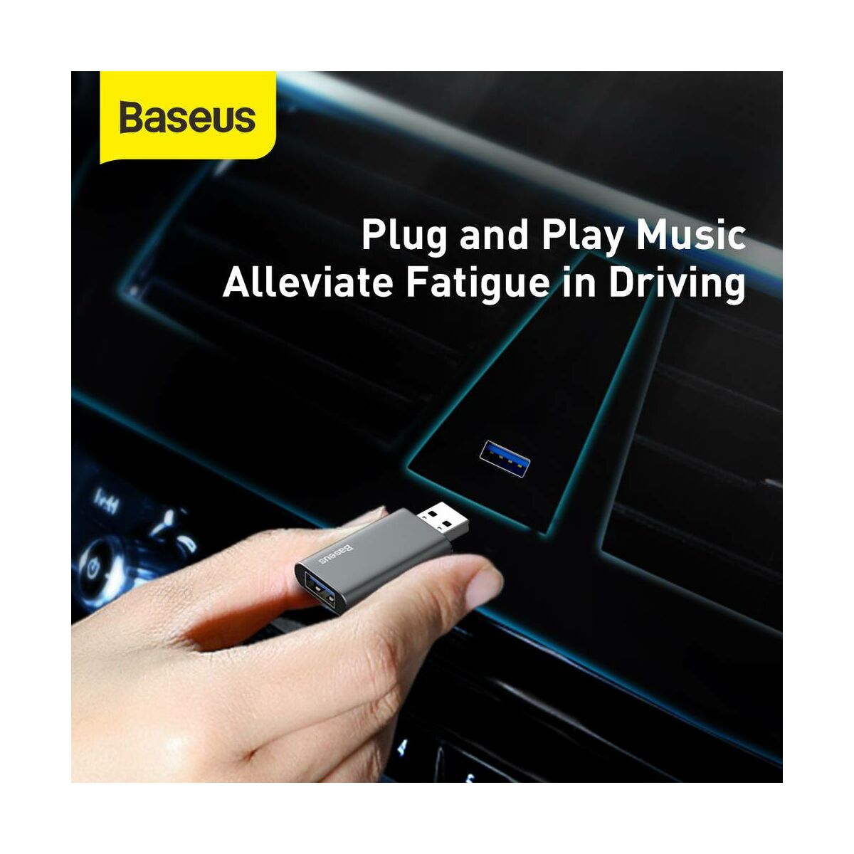 Kép 12/14 - Baseus Audio, Enjoy Flash Drive USB 3.0 töltő funkcióval, alumínium ház, 64GB, fekete (ACUP-C0A)
