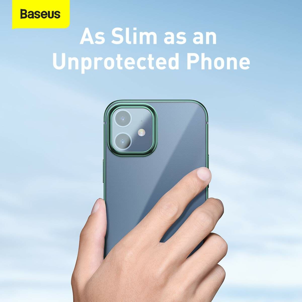 Kép 9/14 - Baseus iPhone 12 mini tok, Shining (esés védelemmel), zöld (ARAPIPH54N-MD06)