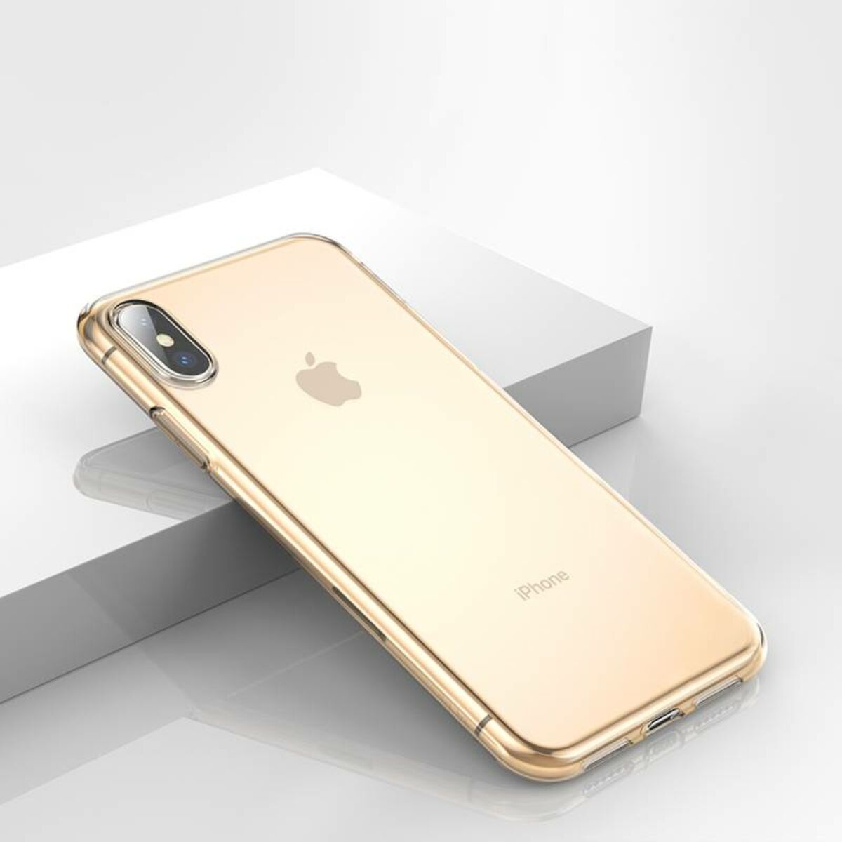 Baseus iPhone XS tok, Simplicity, átlátszó arany (ARAPIPH58-B0V)