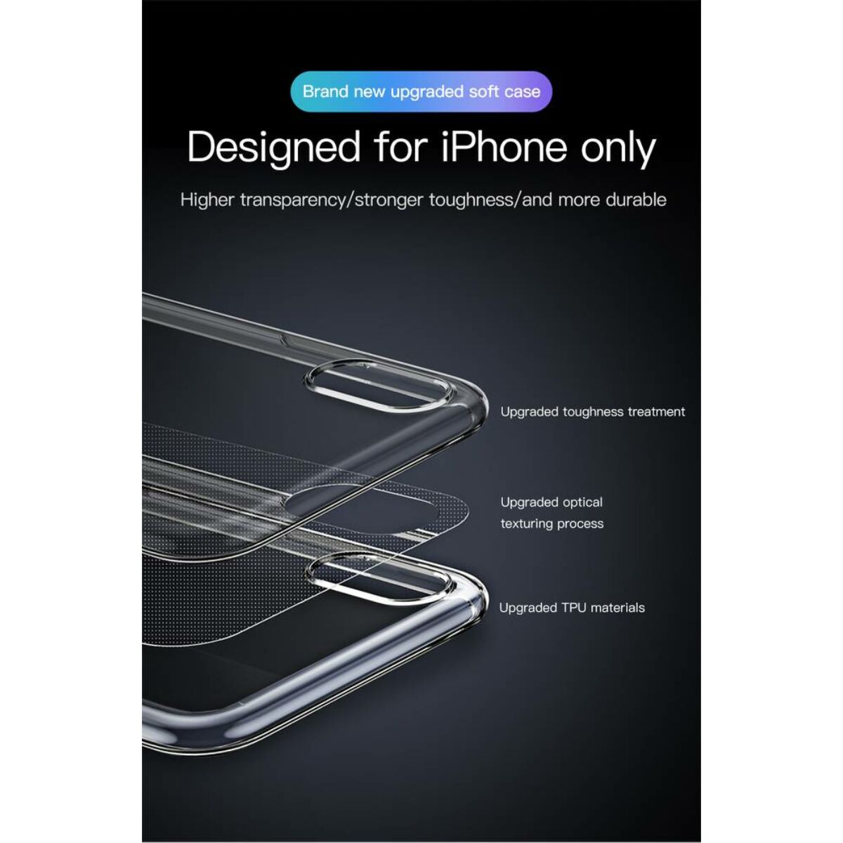 Baseus iPhone XR tok, Simplicity, átlátszó fehér (ARAPIPH61-B02)