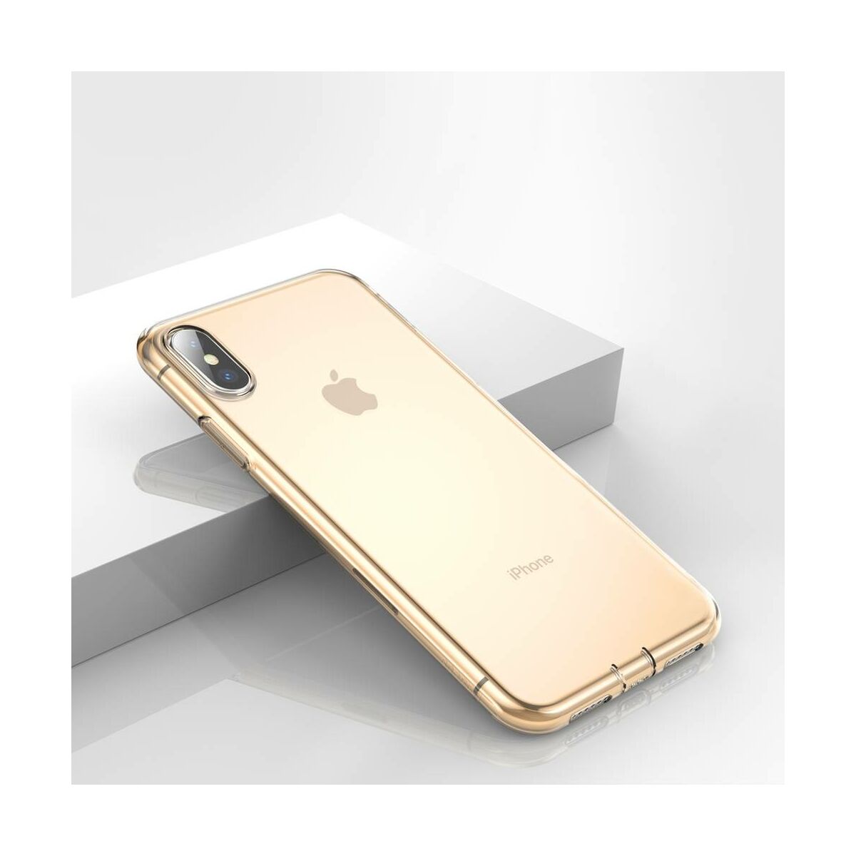 Baseus iPhone XS Max tok, Simplicity, pormentes, átlátszó arany (ARAPIPH65-A0V)
