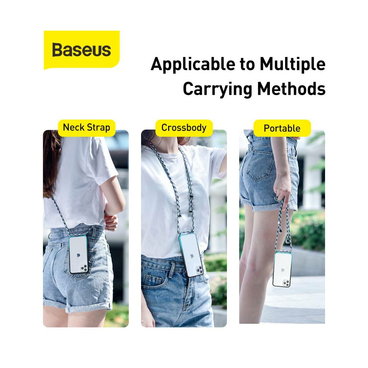 Baseus iPhone 11 Pro Max tok, Element Crossbody, csuklóra köthető textil zsineggel, kék (ARAPIPH65S-YS03)