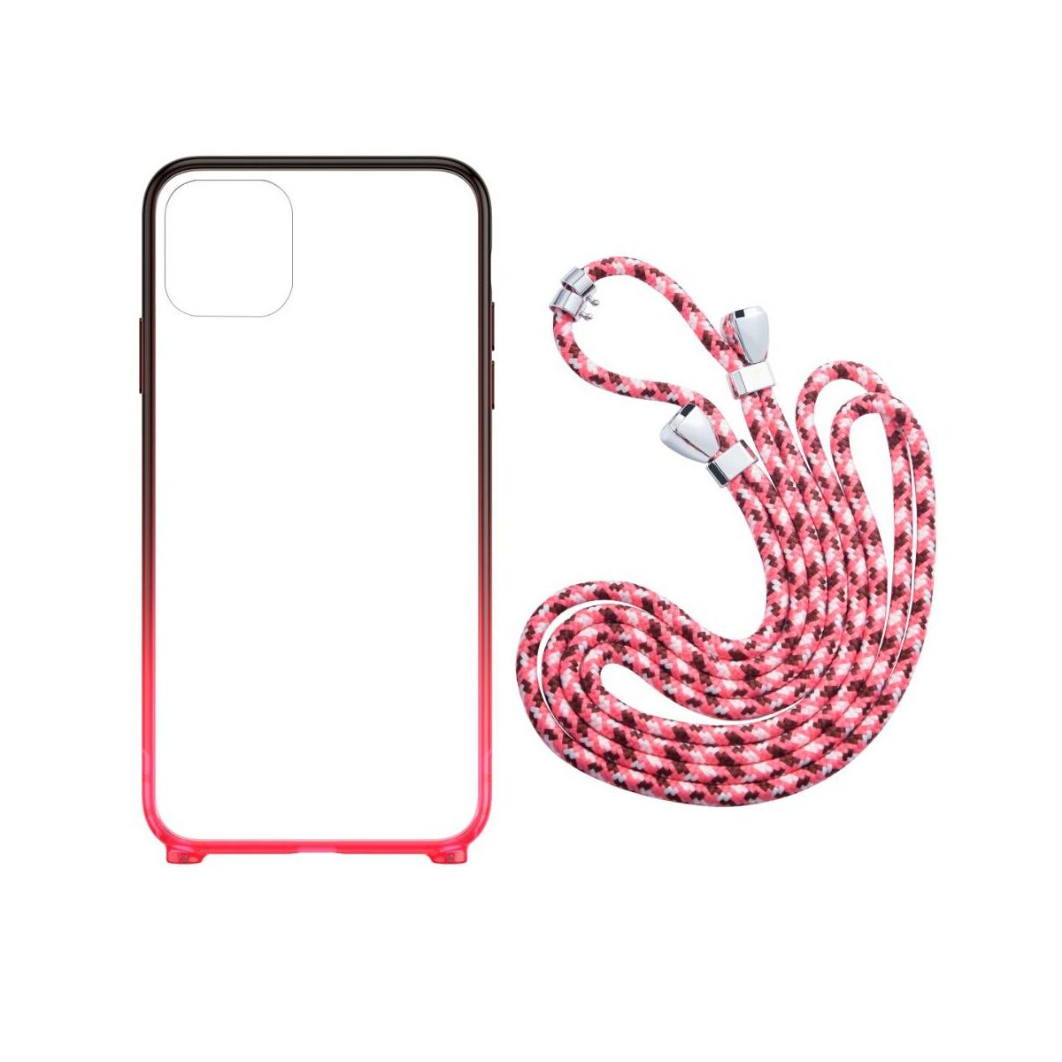 Kép 12/16 - Baseus iPhone 11 Pro Max tok, Element Crossbody, csuklóra köthető textil zsineggel, piros (ARAPIPH65S-YS09)