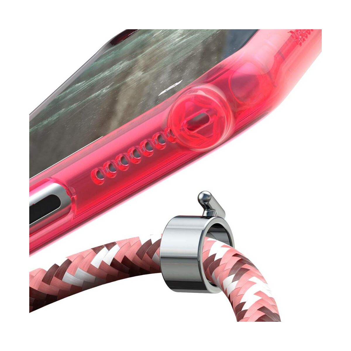 Kép 13/16 - Baseus iPhone 11 Pro Max tok, Element Crossbody, csuklóra köthető textil zsineggel, piros (ARAPIPH65S-YS09)