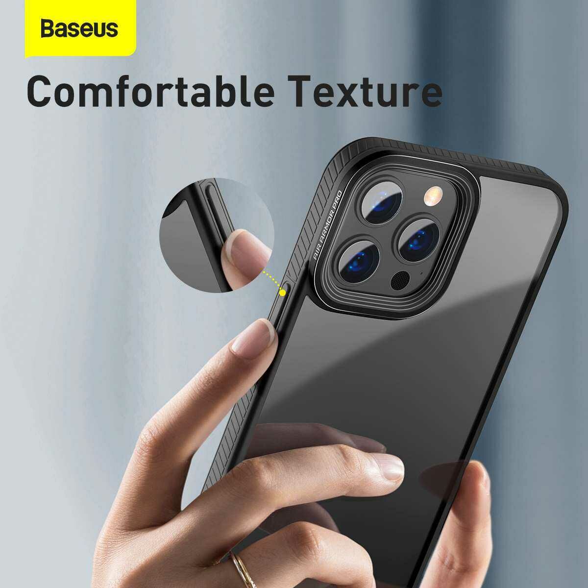 Kép 12/18 - Baseus iPhone 13 Pro Max tok, Crystal Phone, fekete (ARJT000201)