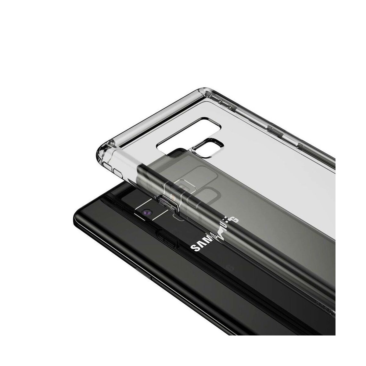 Kép 2/4 - Baseus Samsung Note 9 tok, Safety Airbags, átlátszó fekete (ARSANOTE9-SF01)