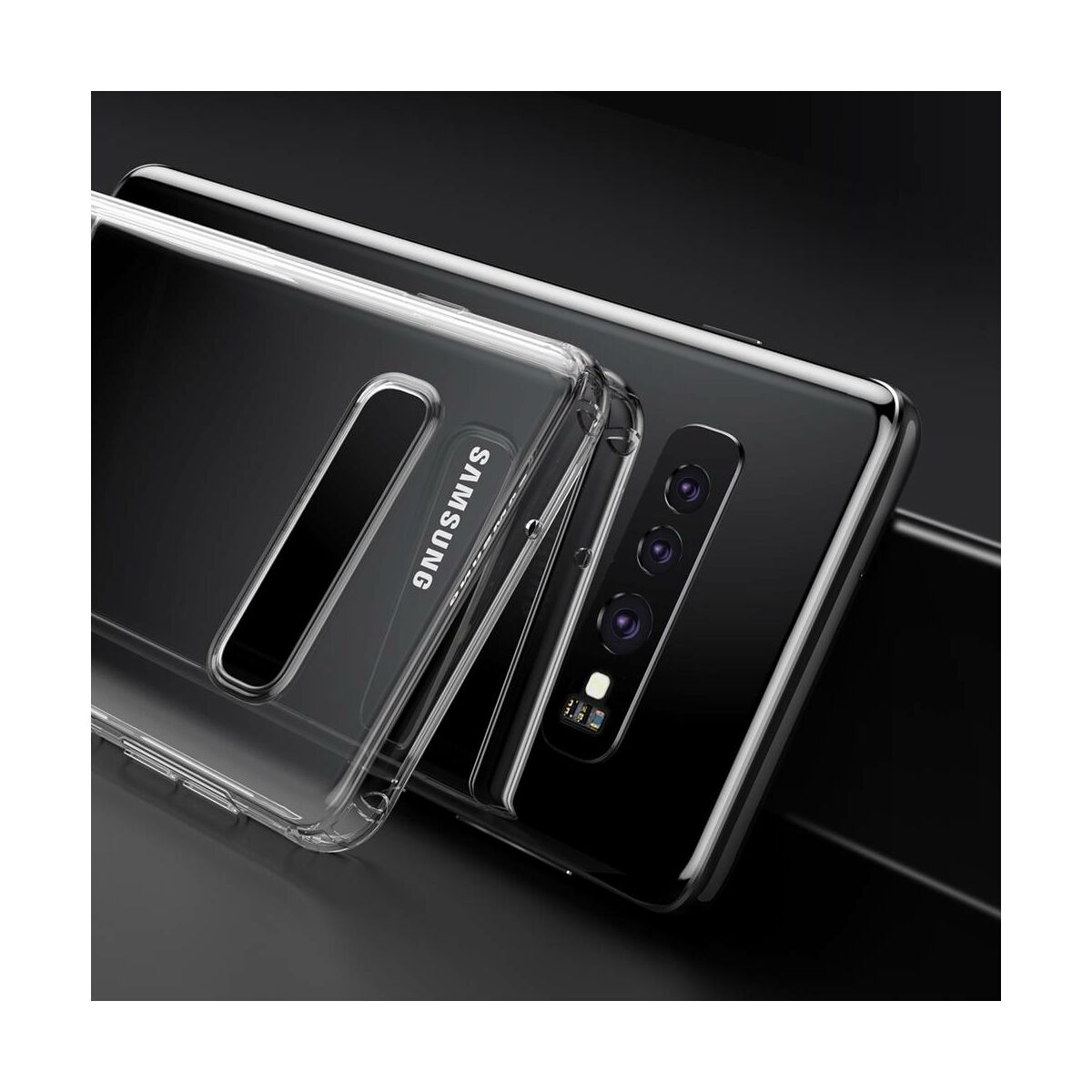Kép 8/9 - Baseus Samsung S10 Plus tok, Simple, átlátszó (ARSAS10P-02)