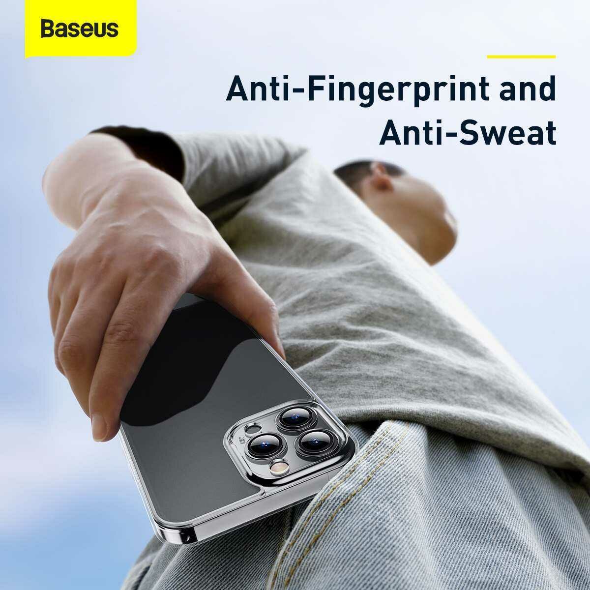 Kép 12/17 - Baseus iPhone 13 Pro Max tok, Frosted Glass Protective, átlátszó (ARWS000202)