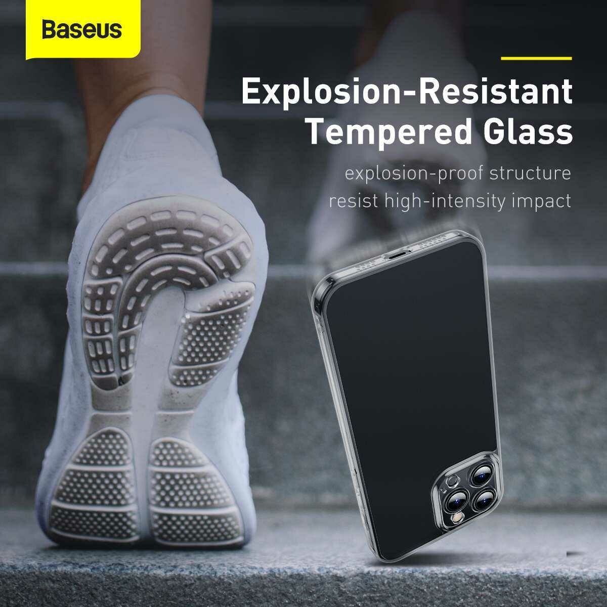 Baseus iPhone 13 Pro Max tok, Frosted Glass Protective, fekete (ARWS000501)