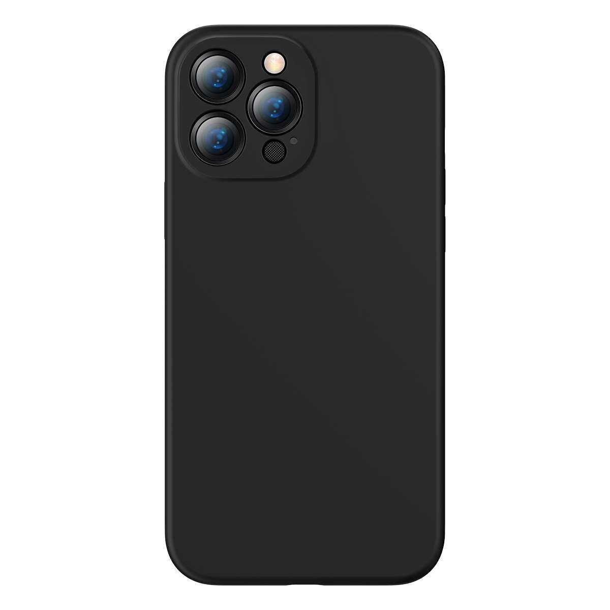 Kép 18/19 - Baseus iPhone 13 Pro tok, Max Liquid Silica Gel Protective, fekete (ARYT000201)