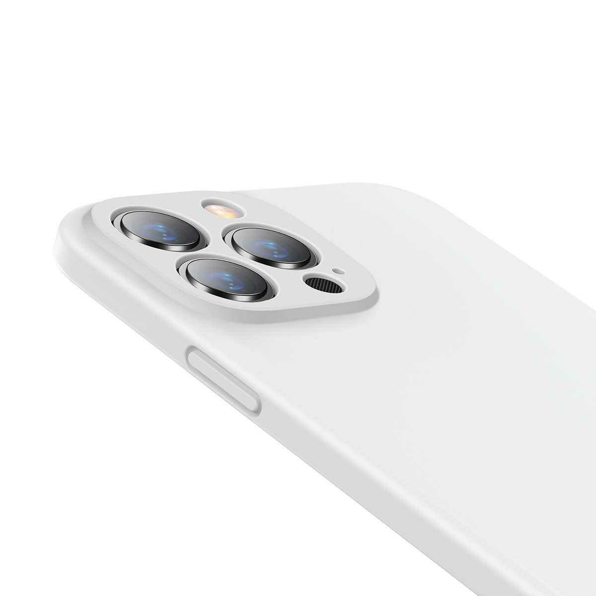 Kép 5/19 - Baseus iPhone 13 Pro tok, Liquid Silica Gel Protective, fehér (ARYT000402)