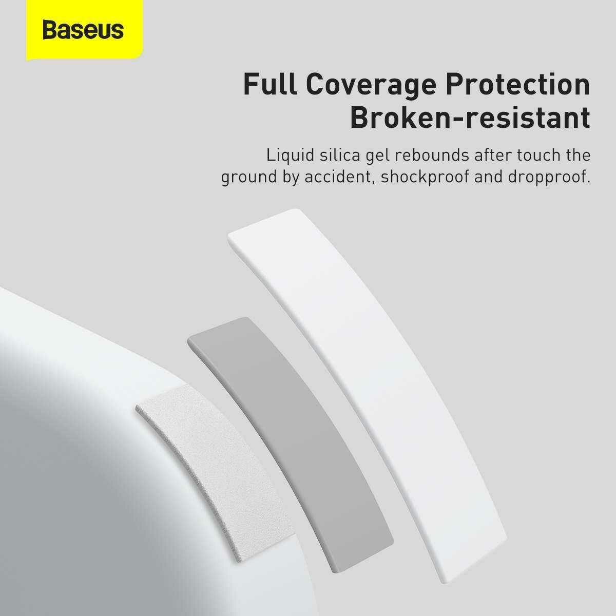 Kép 11/19 - Baseus iPhone 13 Pro tok, Liquid Silica Gel Protective, fehér (ARYT000402)