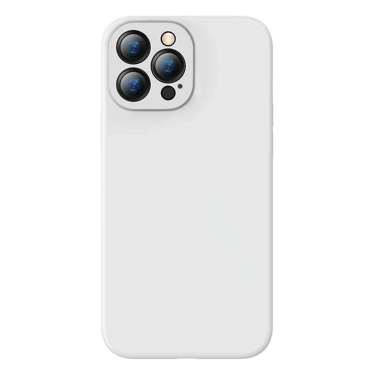 Kép 18/19 - Baseus iPhone 13 Pro tok, Liquid Silica Gel Protective, fehér (ARYT000402)