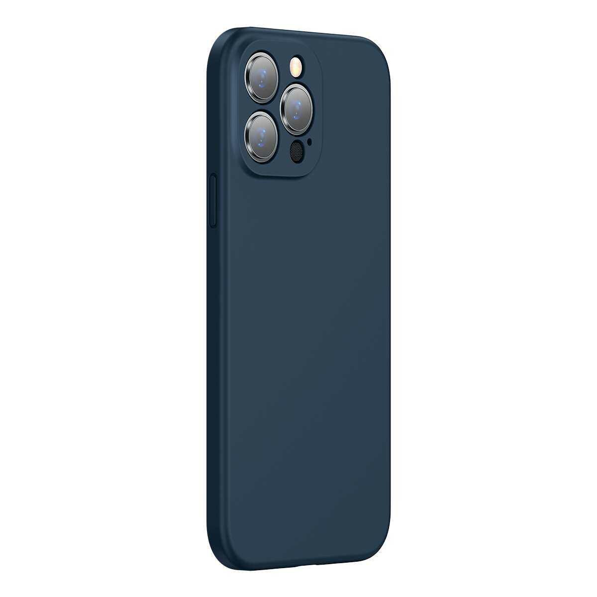 Kép 8/19 - Baseus iPhone 13 Pro tok, Liquid Silica Gel Protective, kék (ARYT000703)