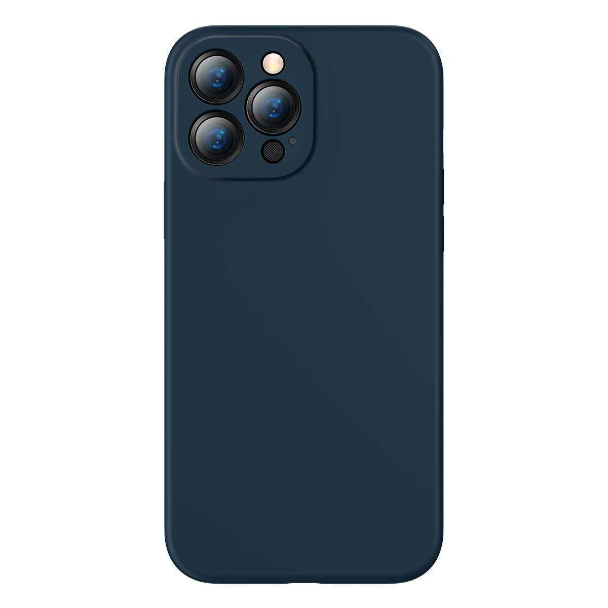 Kép 19/19 - Baseus iPhone 13 Pro tok, Liquid Silica Gel Protective, kék (ARYT000703)