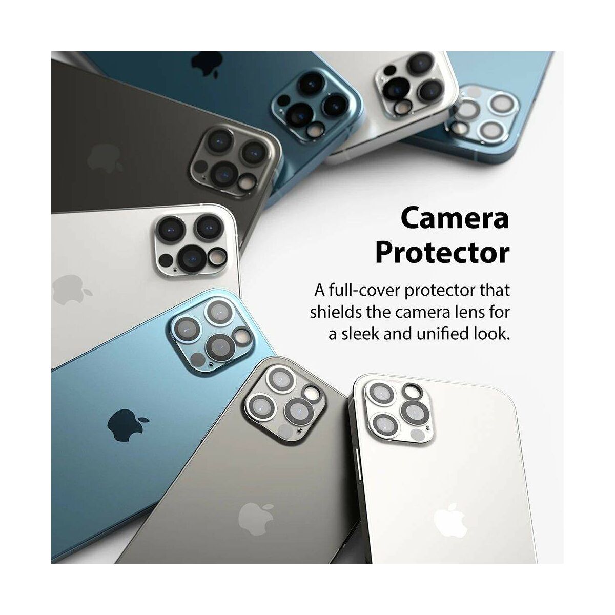 Kép 4/13 - Ringke iPhone 12 Pro Max kamera lencse védő üveg, Átlátszó