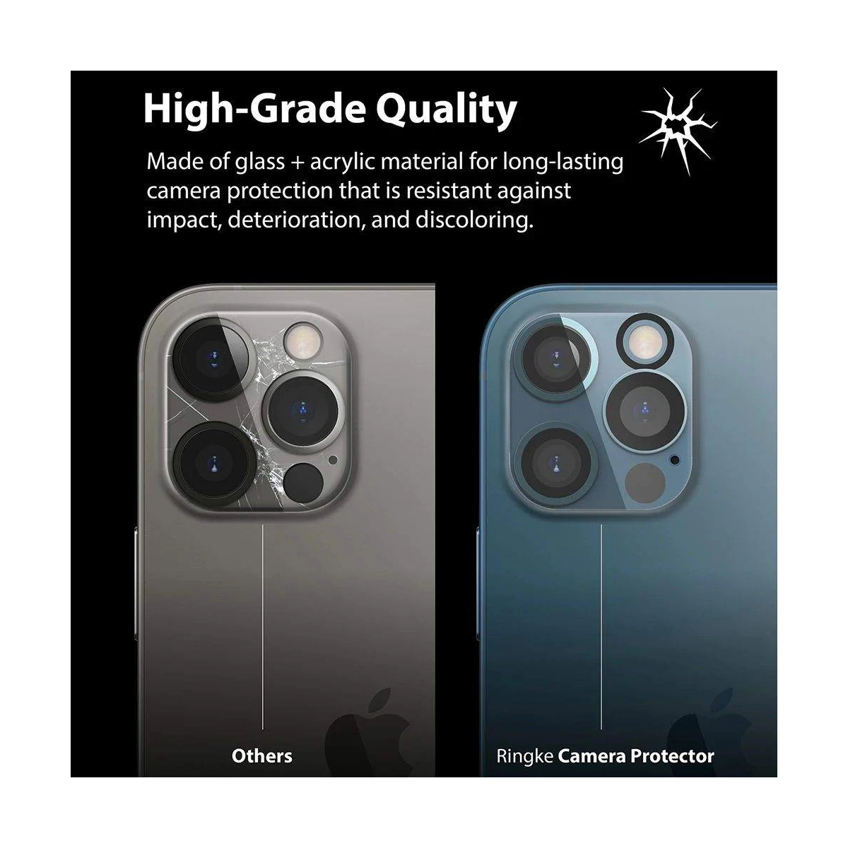 Kép 5/13 - Ringke iPhone 12 Pro Max kameralencse-védőüveg, átlátszó