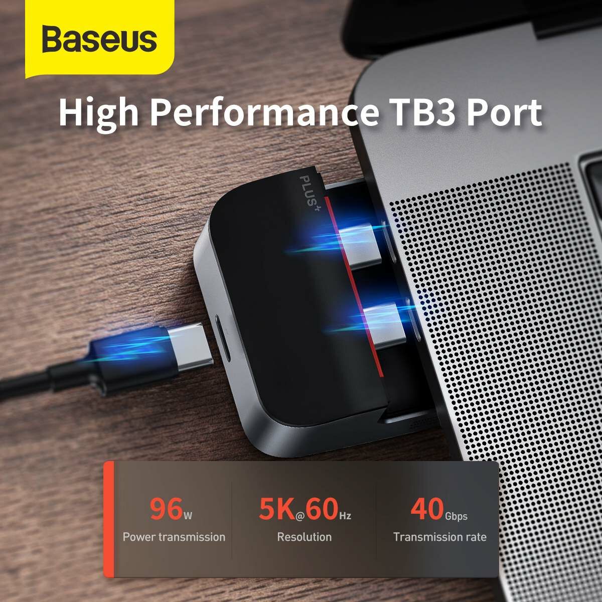 Baseus HUB Armor Age (Type-C bemenetről 3xUSB3.0 + HDMI 4K + RJ45 + 3xType-C + 3.5 Audio) szürke (CAHUB-AJ0G)