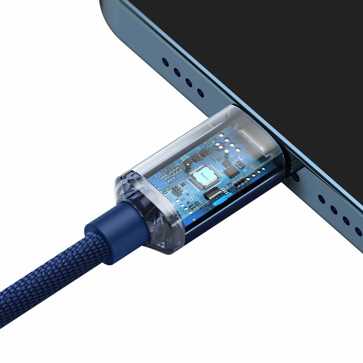 Baseus Type-C - Lightning kábel, Crystal Shine Series gyors töltés, adatkábel 20W, 1.2m, kék (CAJY000203)