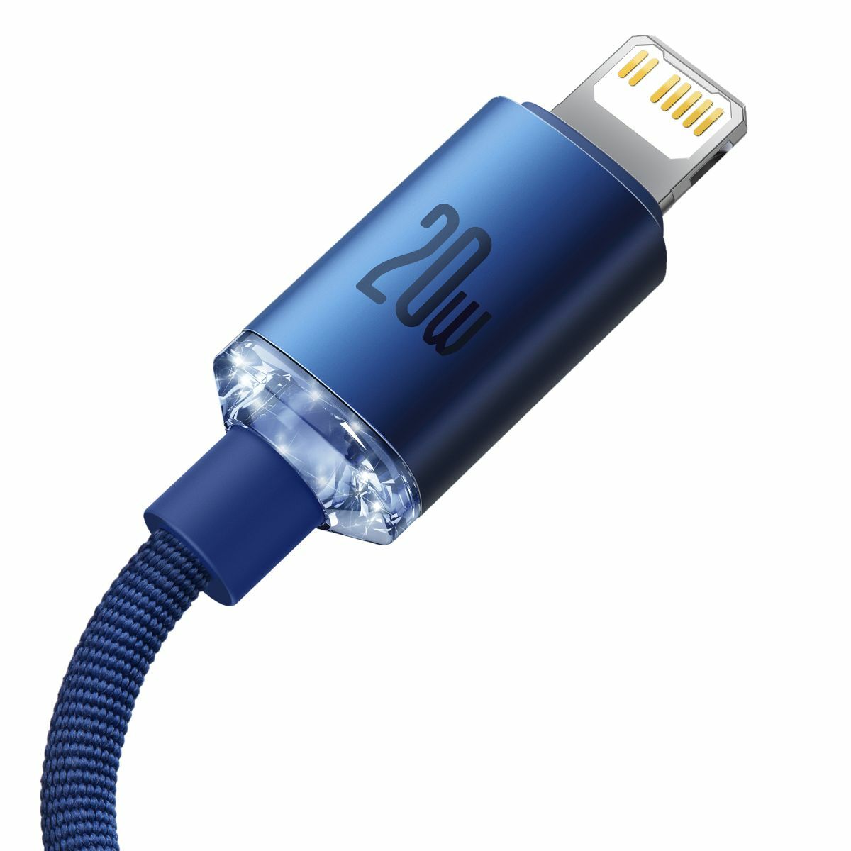 Baseus Type-C - Lightning kábel, Crystal Shine Series gyors töltés, adatkábel 20W, 2m, kék (CAJY000303)