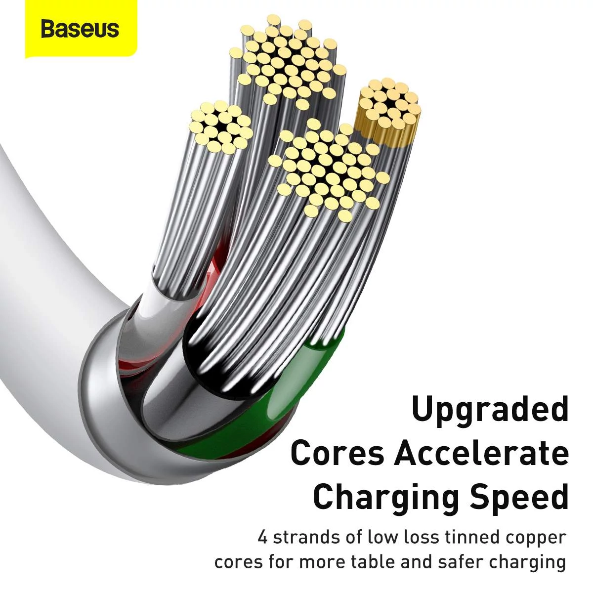 Kép 6/12 - Baseus Lightning Superior Series kábel, Gyors töltés, Adatkábel 2.4A, 0.25m, fehér (CALYS-02)