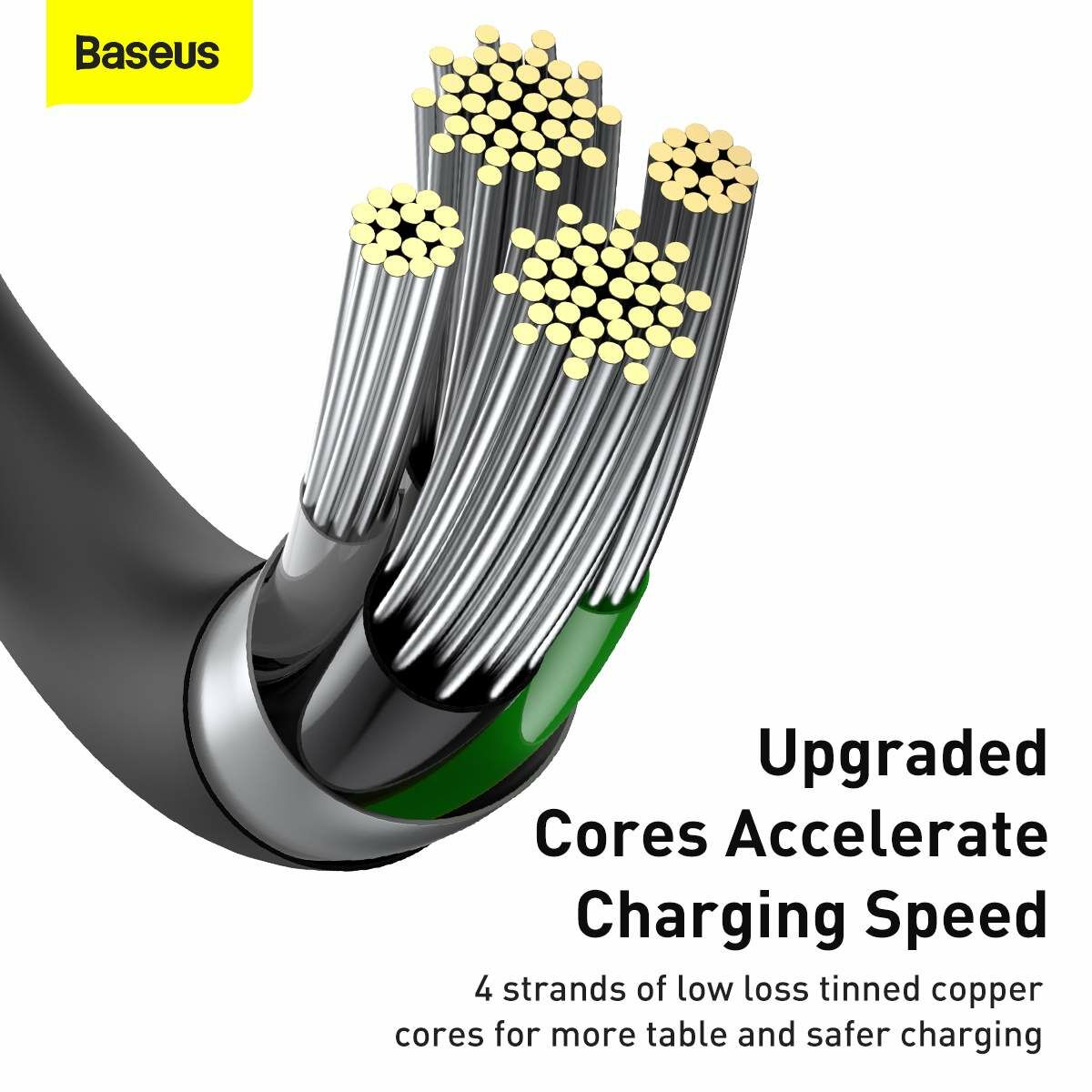Baseus Lightning Superior Series kábel, Gyors töltés, Adatkábel 2.4A, 1m, fekete (CALYS-A01) 