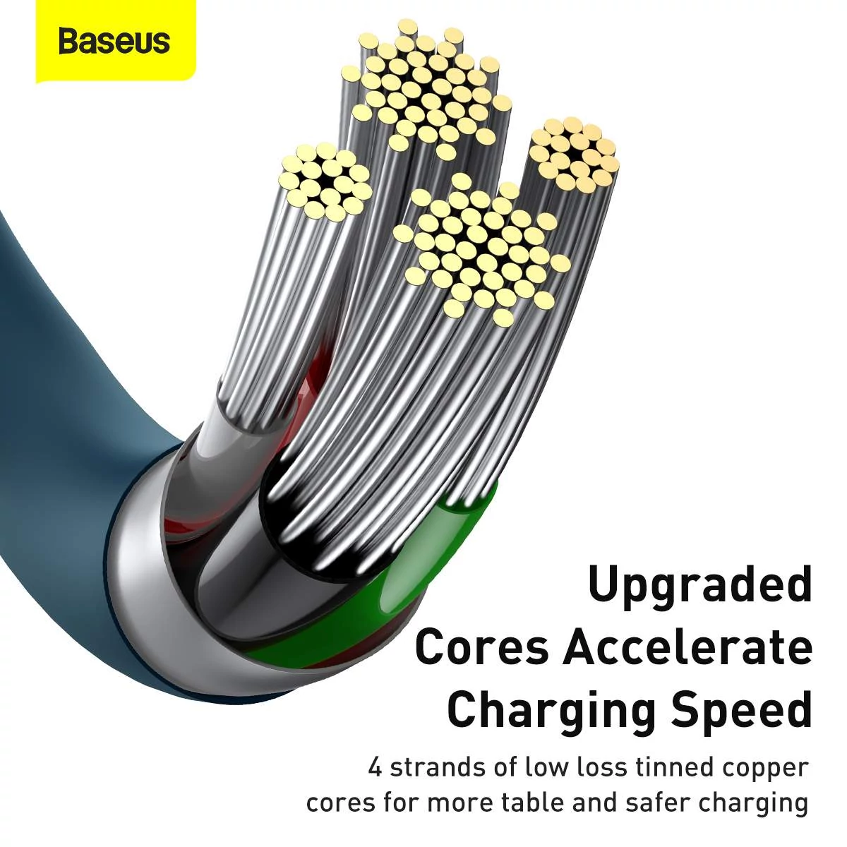 Kép 4/12 - Baseus Lightning Superior Series kábel, Gyors töltés, Adatkábel 2.4A, 1m, kék (CALYS-A03)