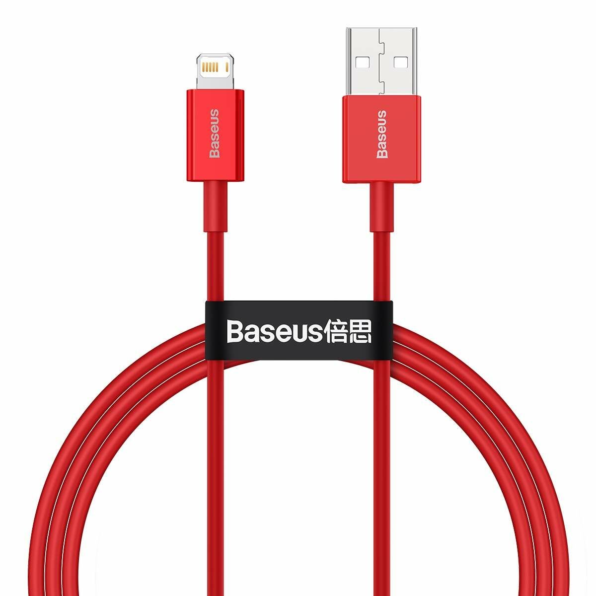 Kép 2/12 - Baseus Lightning Superior Series kábel, Gyors töltés, Adatkábel 2.4A, 1m, piros (CALYS-A09)