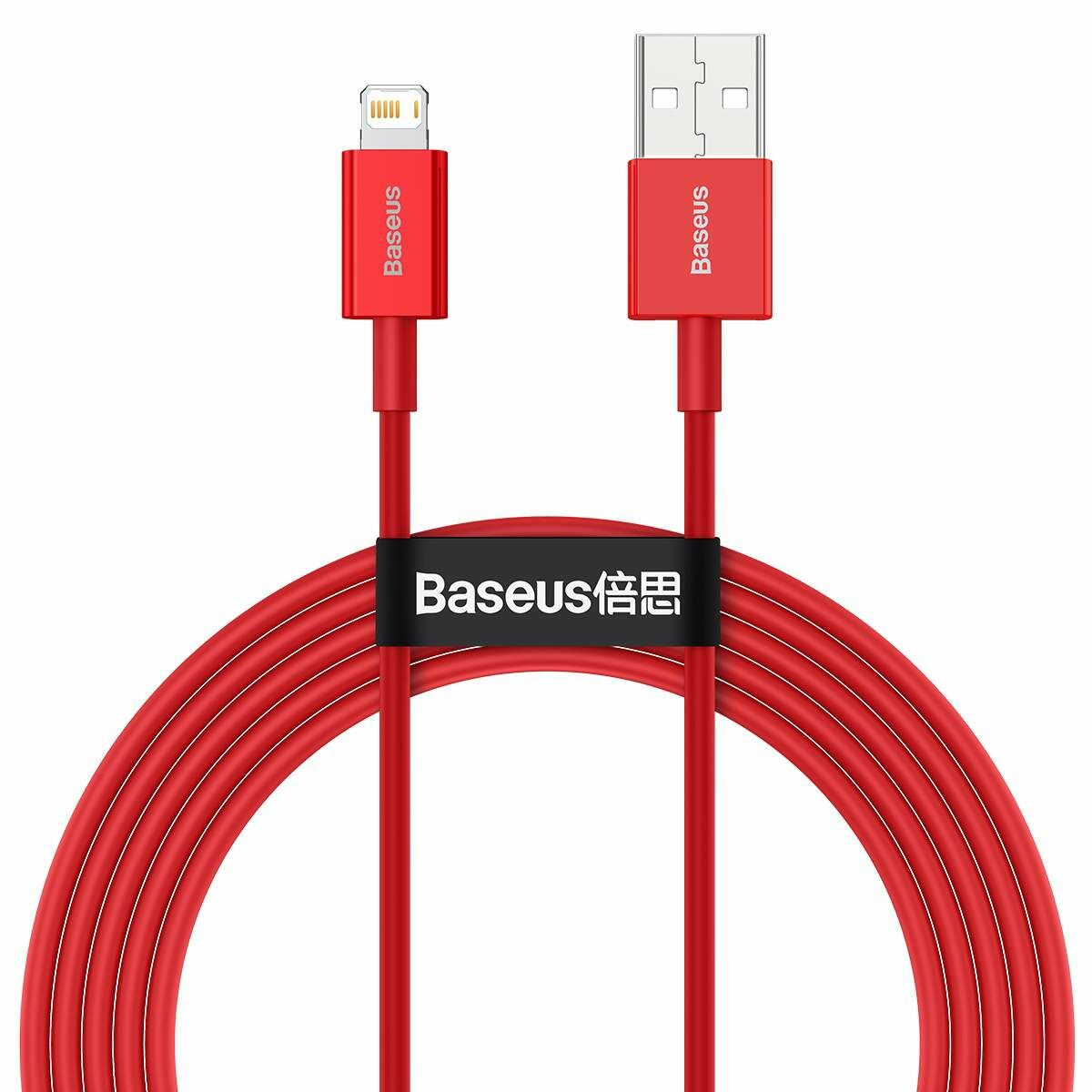Baseus Lightning Superior Series kábel, Gyors töltés, Adatkábel 2.4A, 2m, piros (CALYS-C09) 
