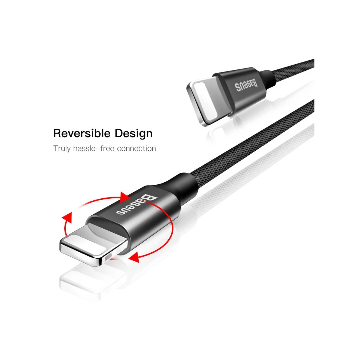 Kép 6/8 - Baseus Lightning kábel, Yiven 2A, 1.2m, fekete (CALYW-01)