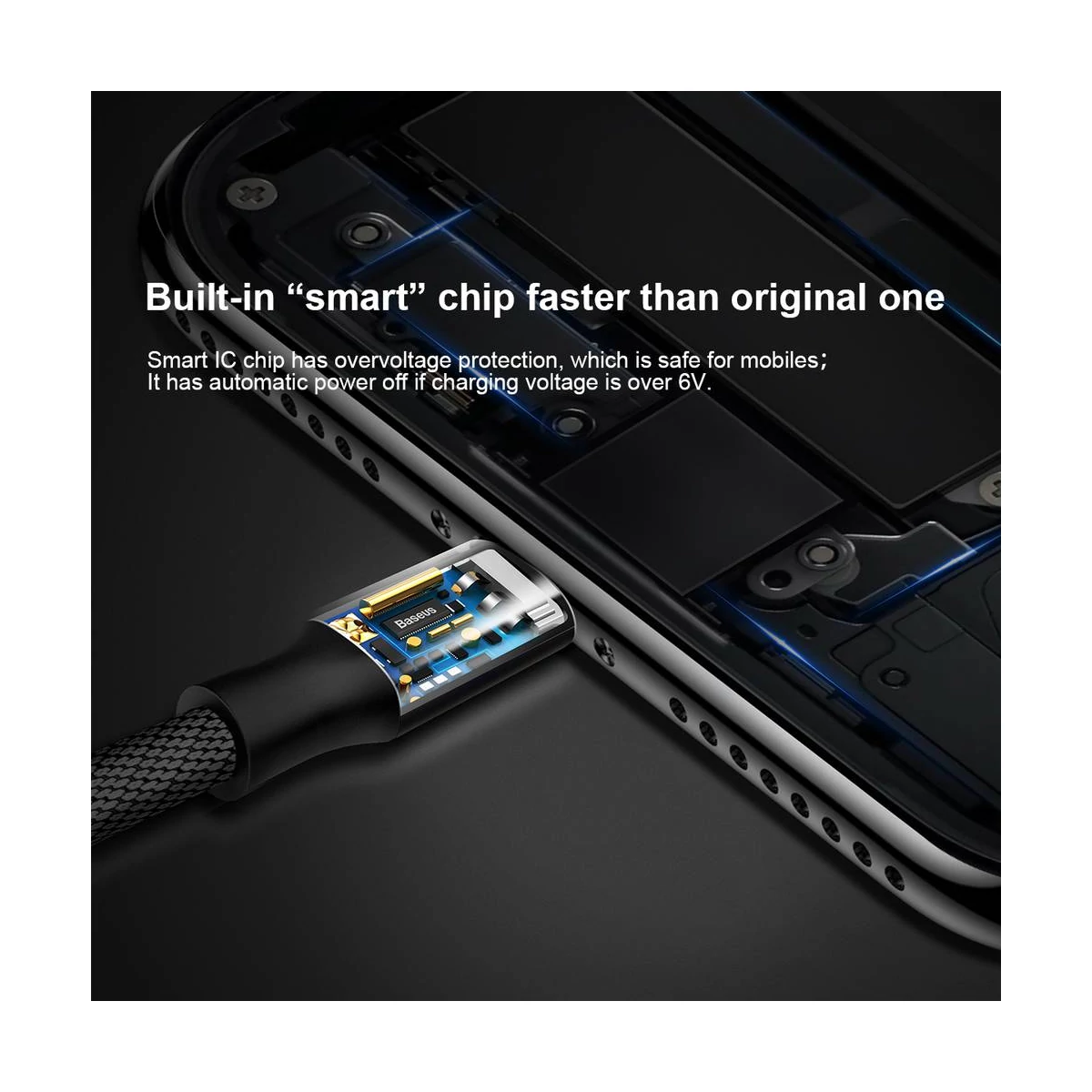Kép 10/11 - Baseus USB - Lightning kábel, Yiven 1.5A, 3m, fekete (CALYW-C01)