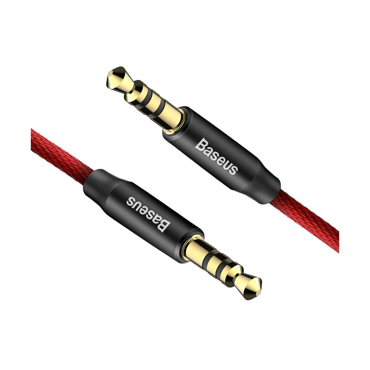 Baseus Audio kábel, Yiven M30 AUX 1m, piros/fekete (CAM30-B91)
