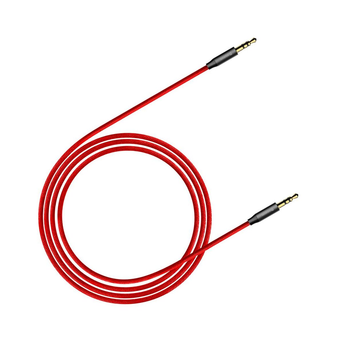 Baseus Audio kábel, Yiven M30 AUX 1m, piros/fekete (CAM30-B91)