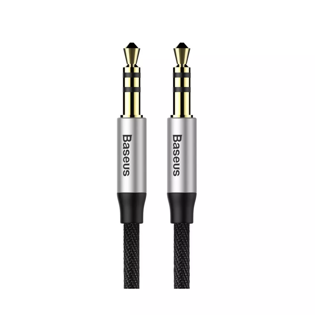 Kép 2/9 - Baseus Audio kábel, Yiven M30 AUX 1m, ezüst/fekete (CAM30-BS1)