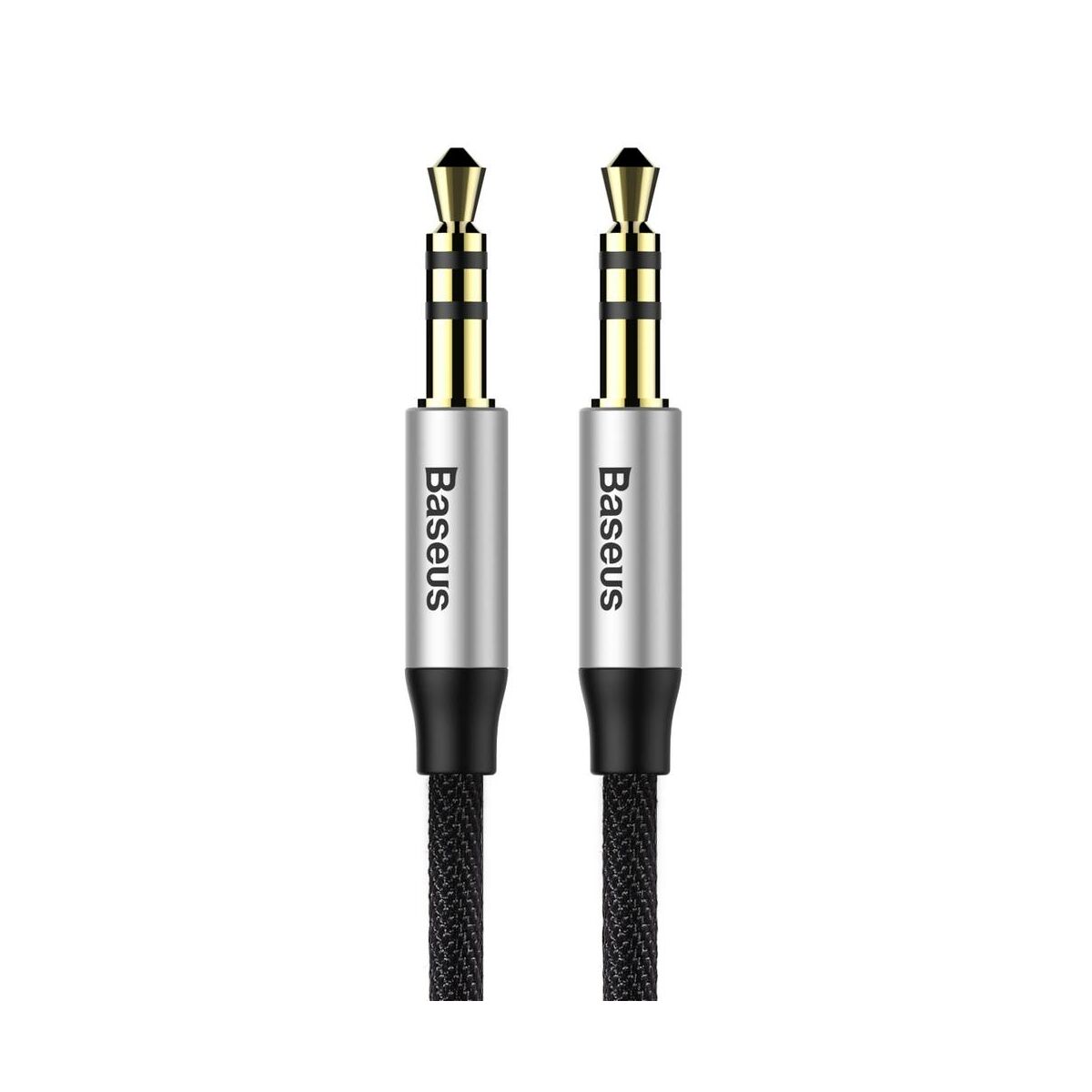 Kép 2/9 - Baseus Audio kábel, Yiven M30 AUX 1m, ezüst/fekete (CAM30-BS1)