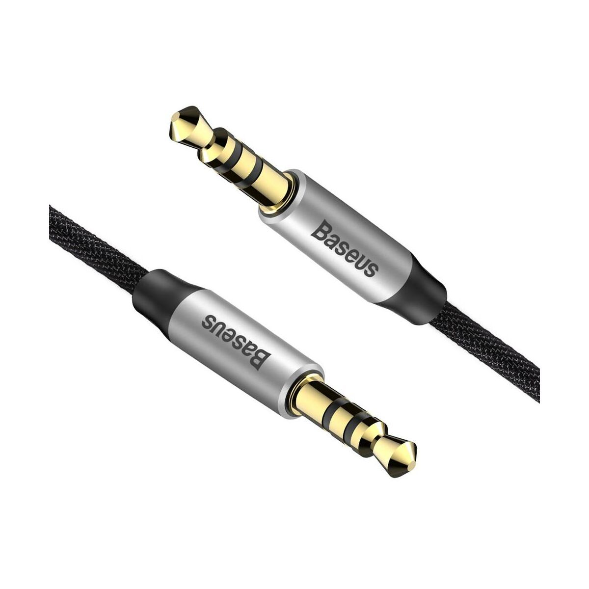 Baseus Audio kábel, Yiven M30 AUX 1m, ezüst/fekete (CAM30-BS1)